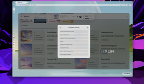 Screenshot of Opera Air showing a list of ambient sounds available to customize a boost