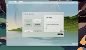 Screenshot of the Break screen in Opera Air for macOS showing different types of neck exercises