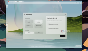 Screenshot of opera Air showing different types of breathing exercises available