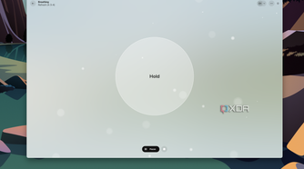 Screenshot of breathing exercise guidance in Opera Air