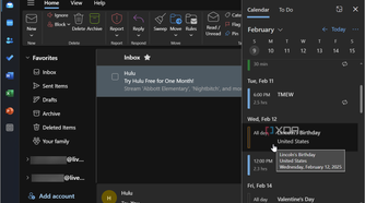 screenshot showing mutltitasking in Outlook app on Windows