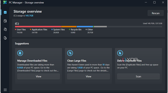 PC Manager Storage overview