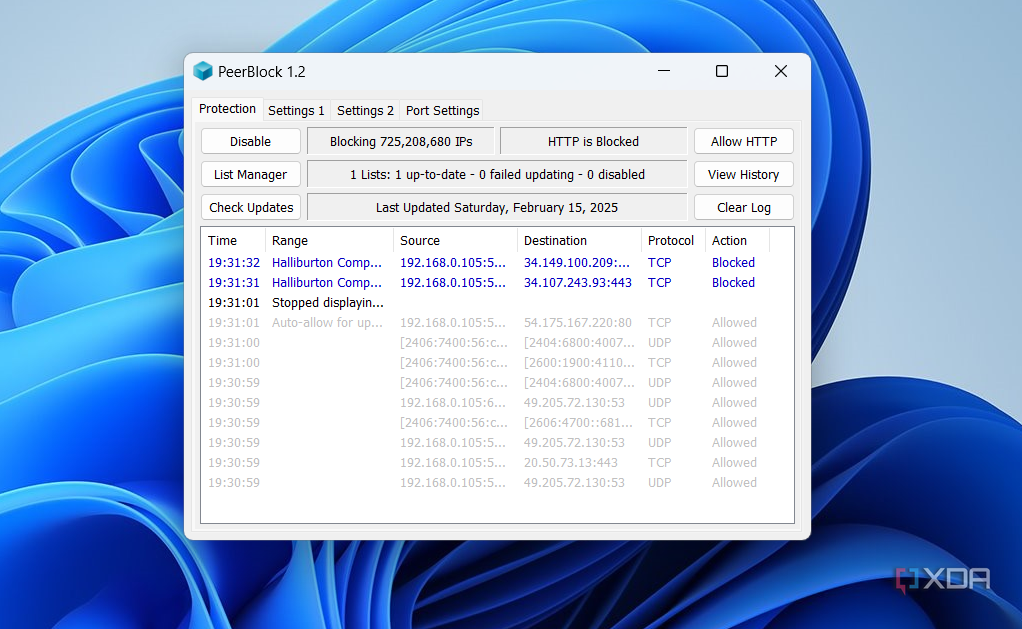 Peerblock allow list