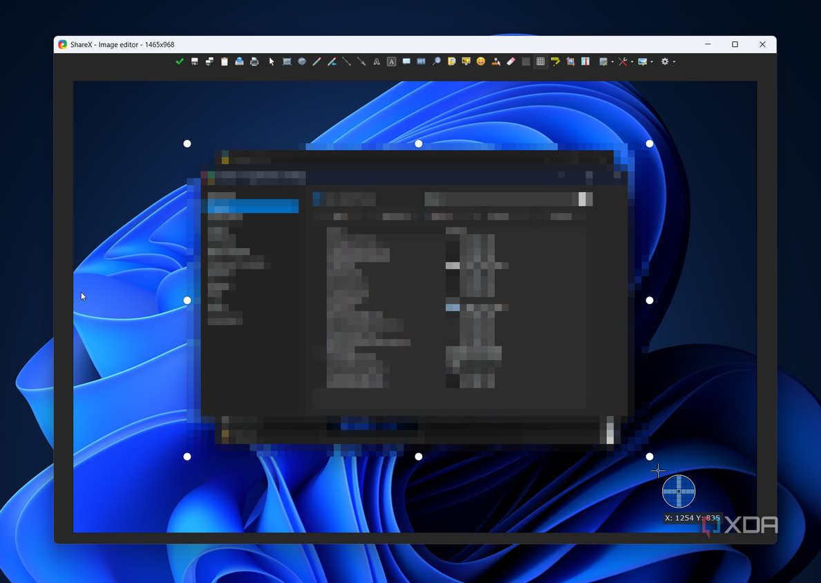 pixelating elements in sharex