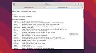 Running the Podman command in a Debian VM