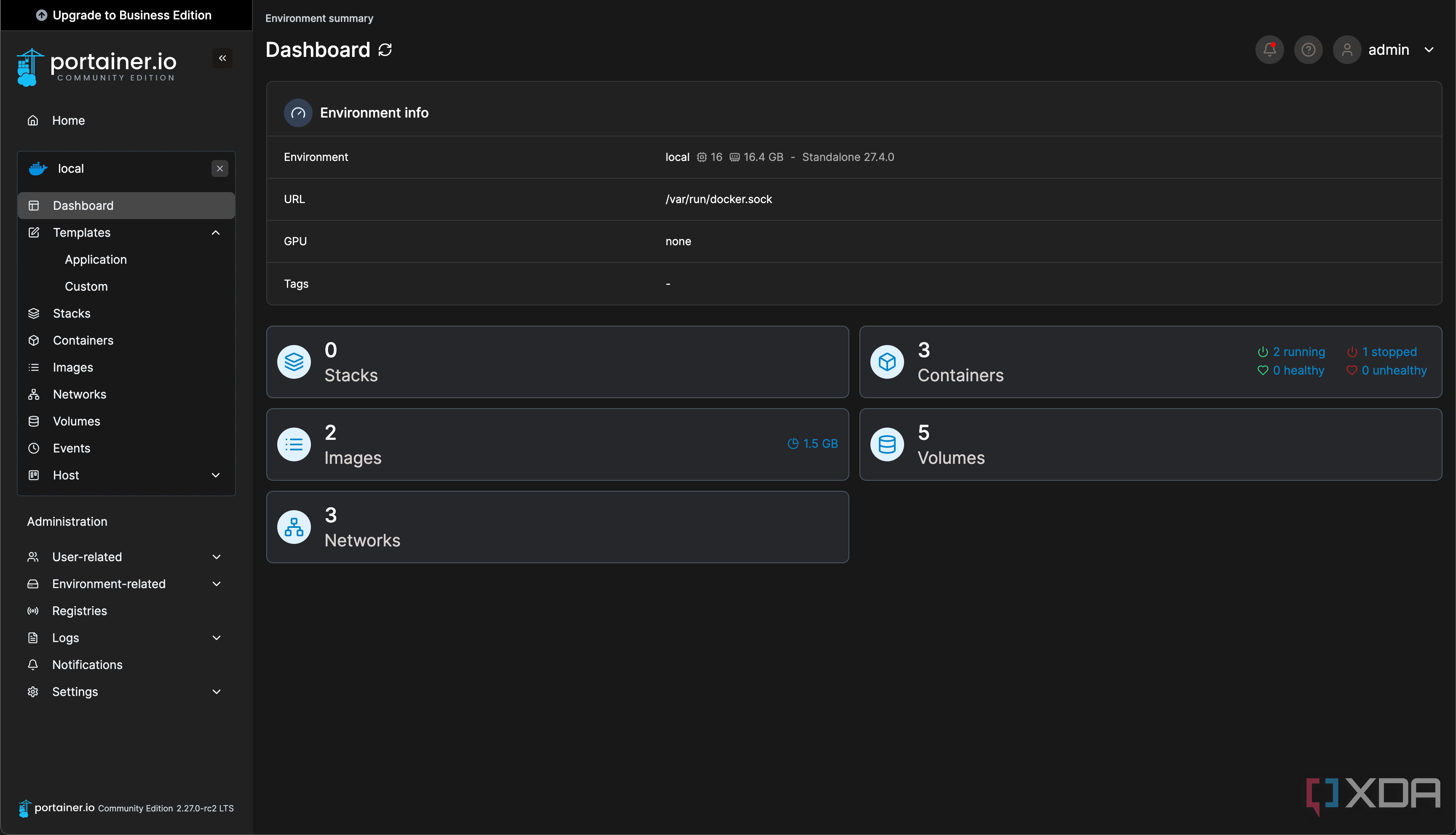 Portainer web UI