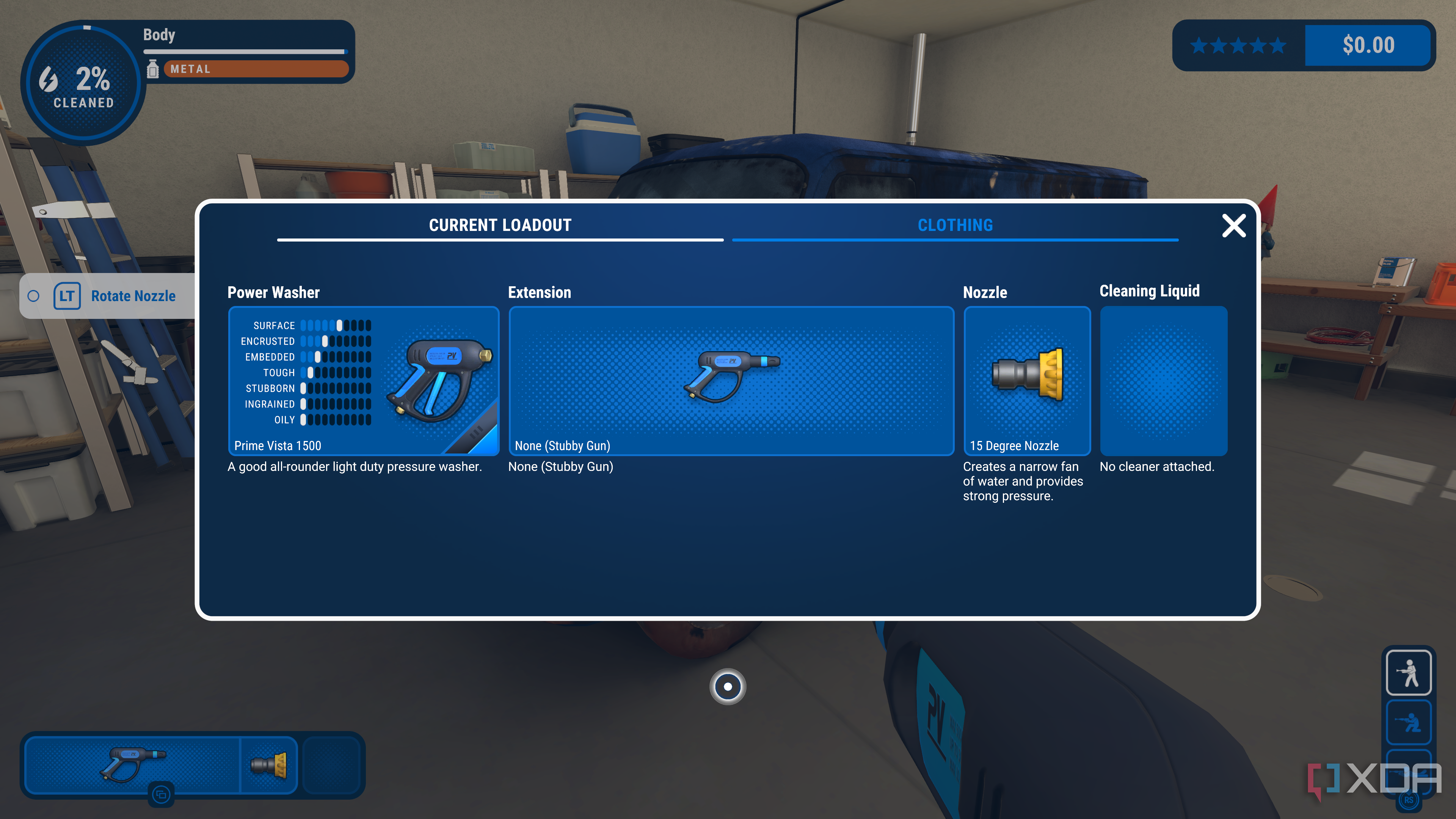 PowerWash Simulator tools menu