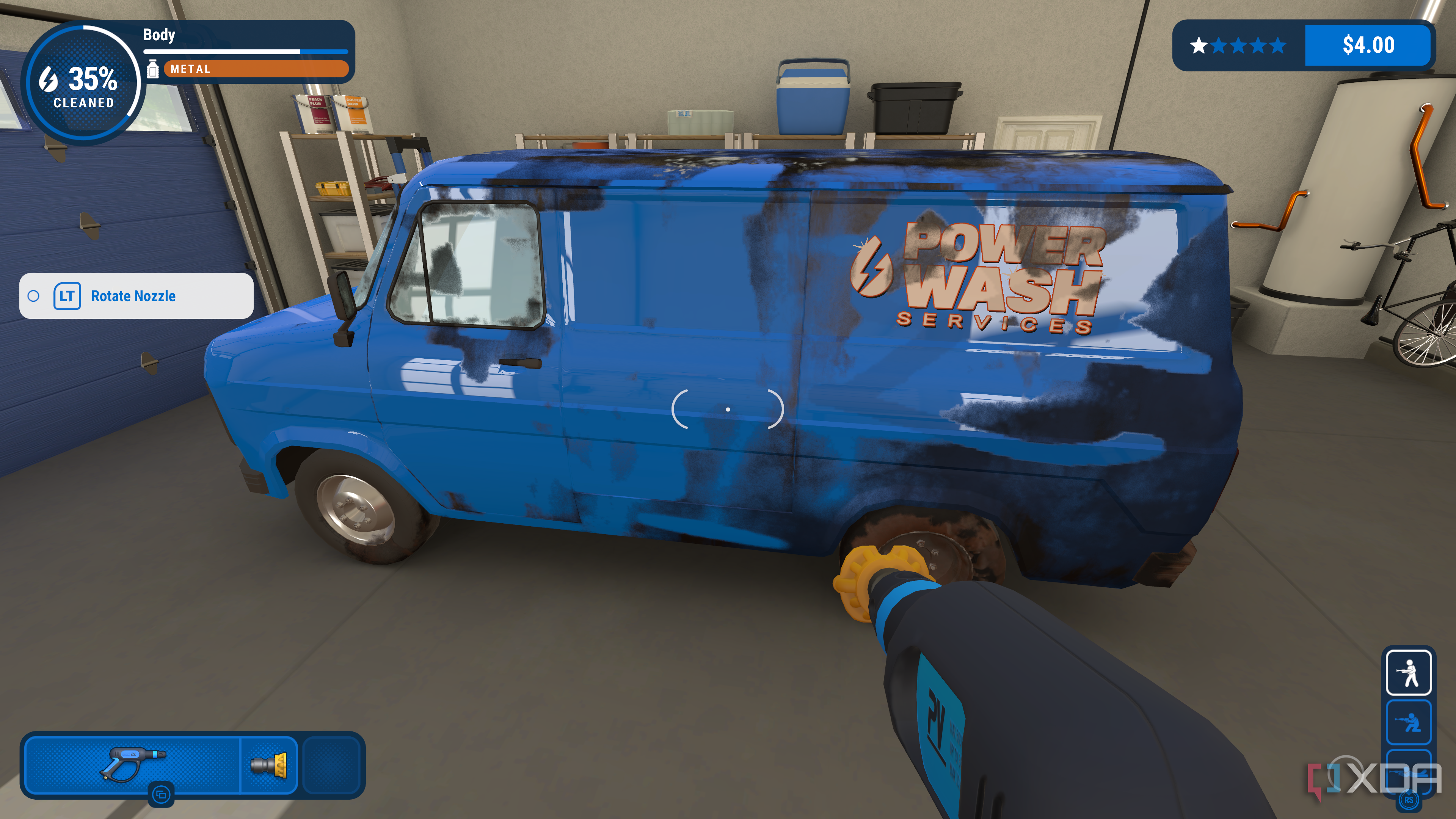 Power washing a Van in PowerWash Simulator