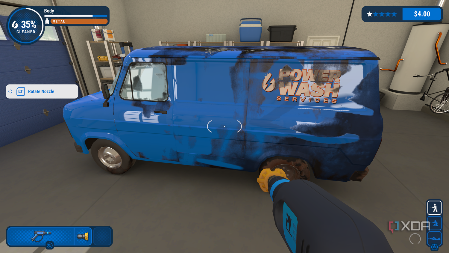 Power washing a Van in PowerWash Simulator