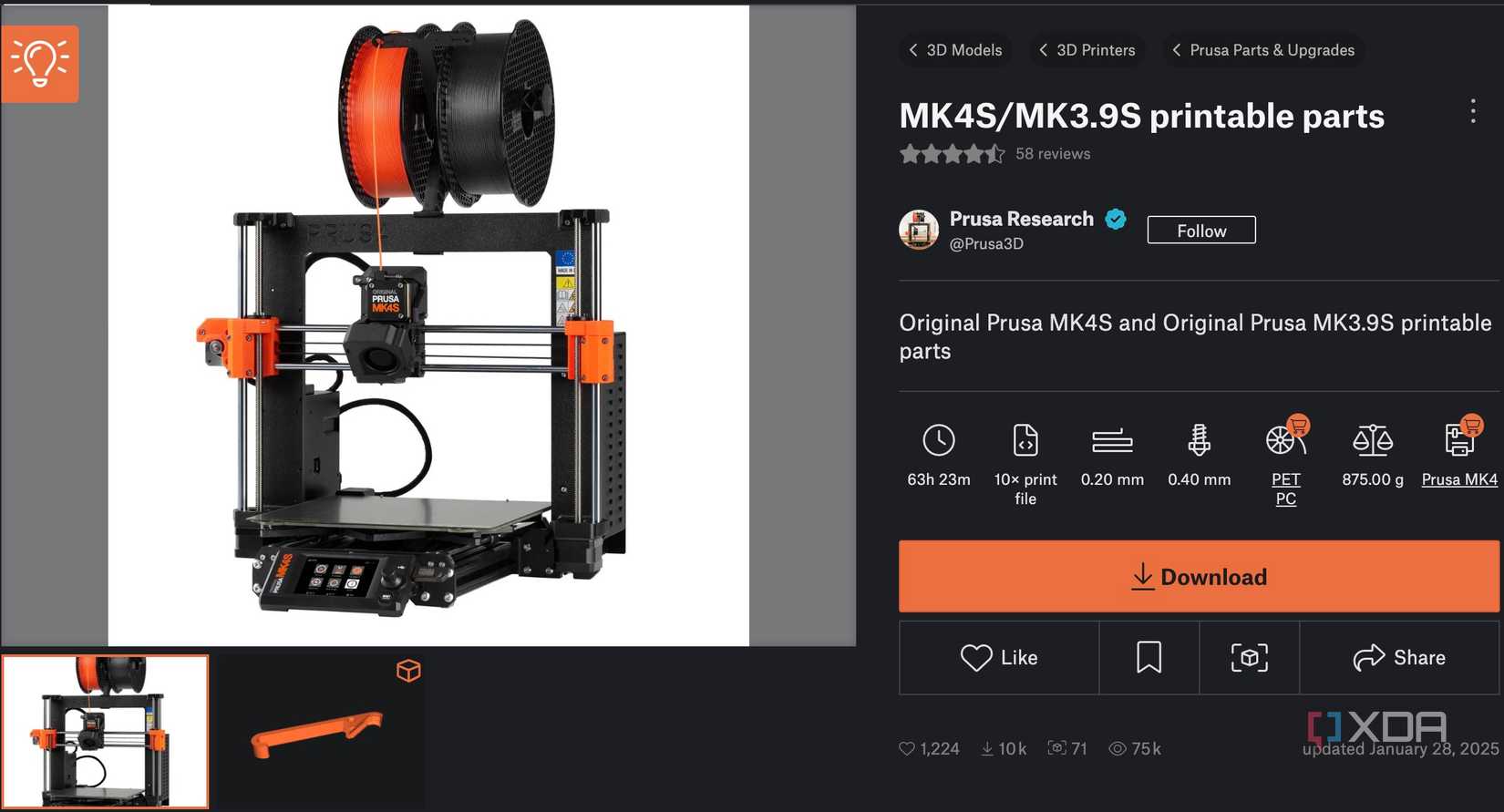 Printable parts for 3D printers