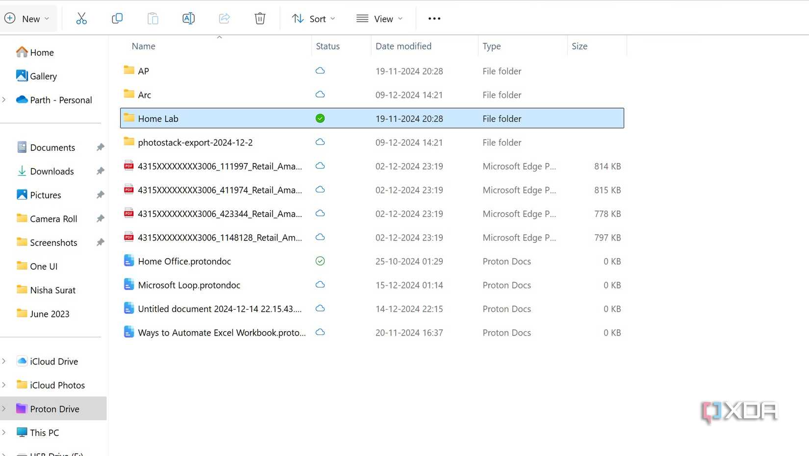 Proton Drive file explorer