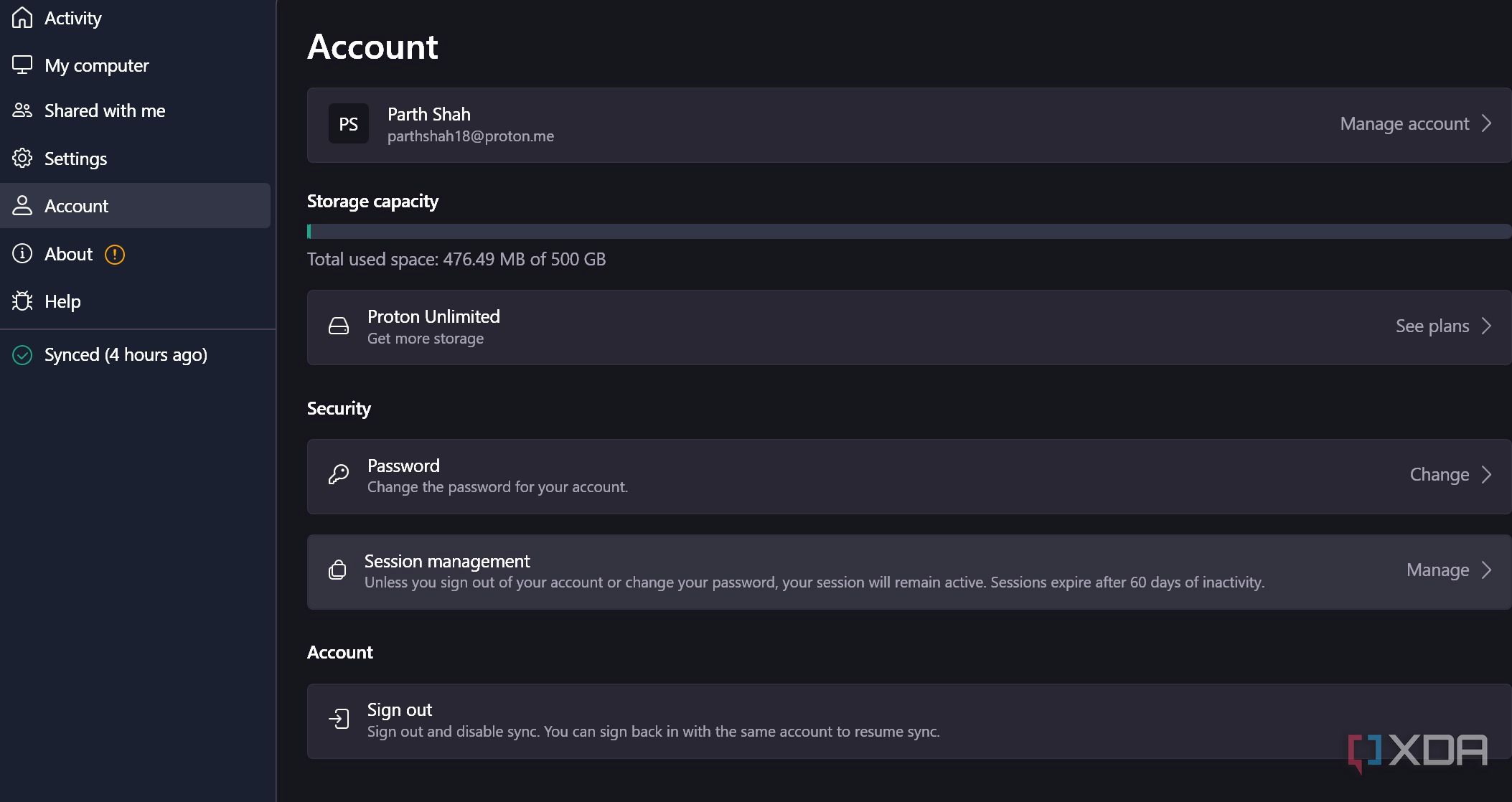 Proton Drive account