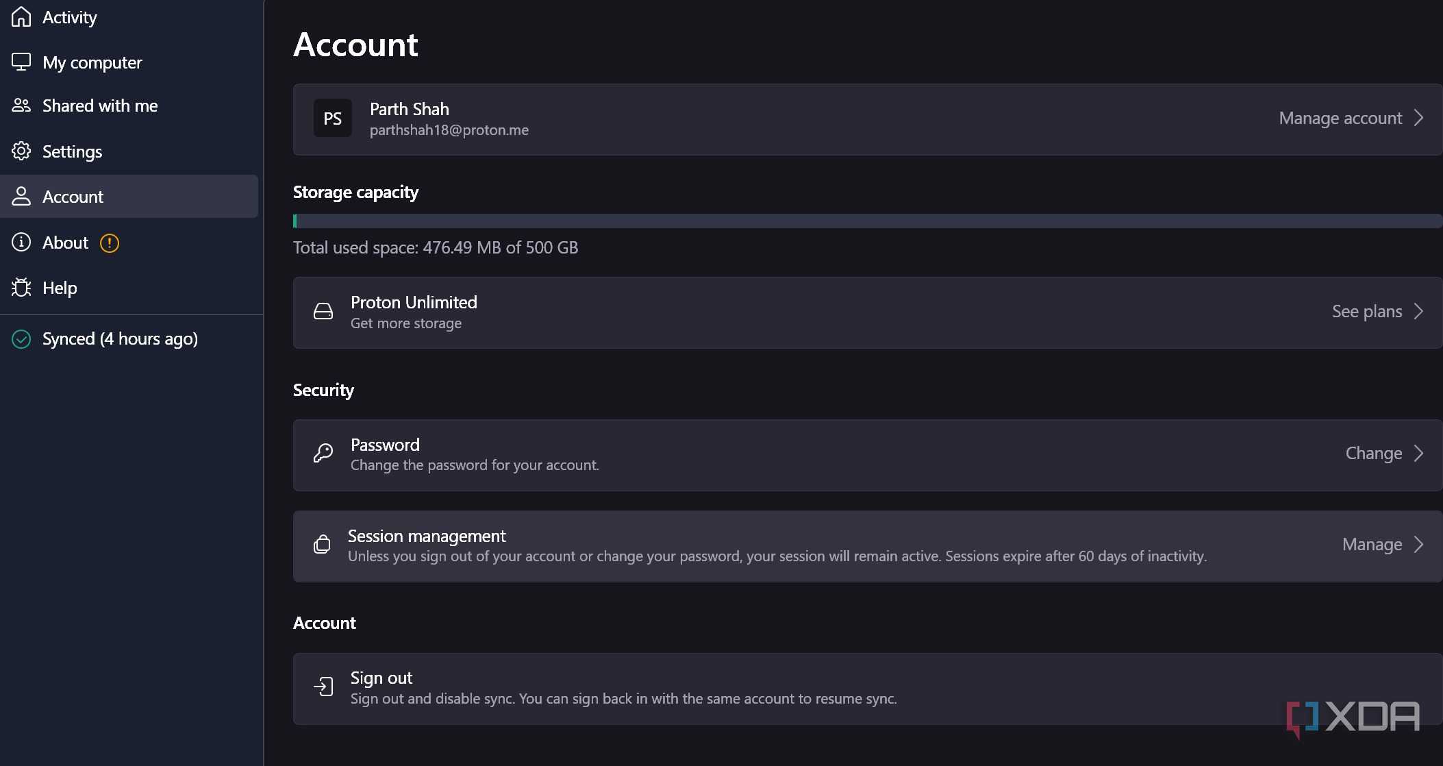Proton Drive account