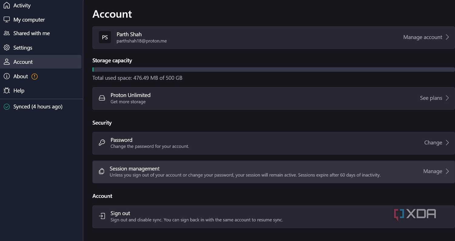 Proton Drive account