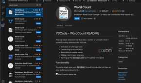 VS Code Word count extension