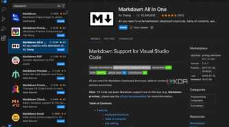 VS Code markdown extension