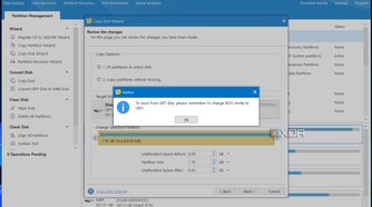 a reminder to boot from uefi