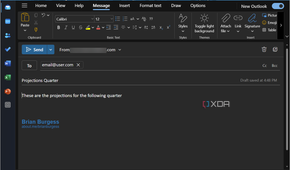 screenshot showing the compose message after clicking Undo button