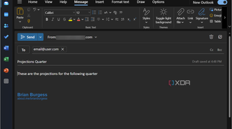 screenshot showing the compose message after clicking Undo button