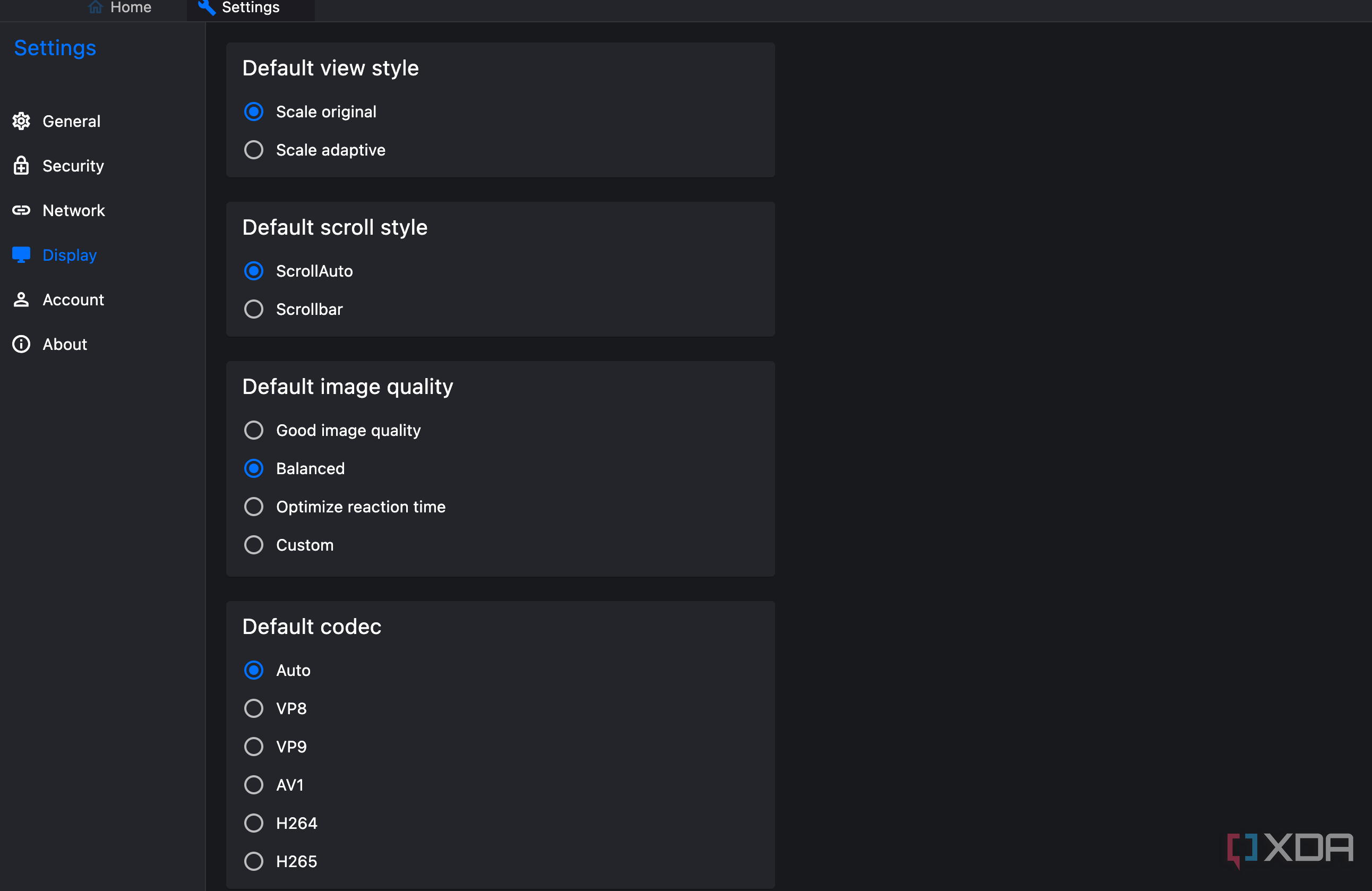 RustDesk display settings