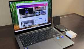 samsung galaxy book 5 pro next to galaxy phone