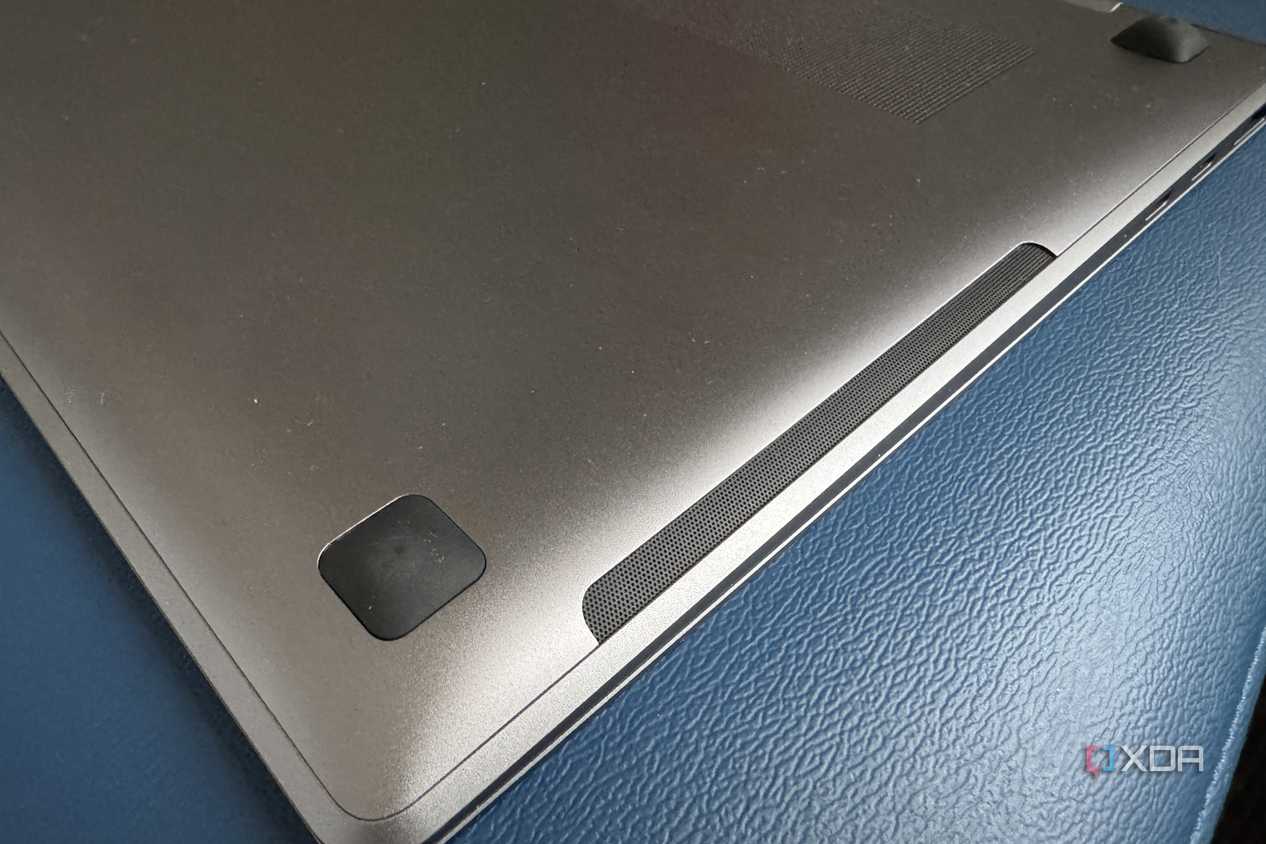 samsung galaxy book 5 pro showing the speaker on one side of the bottom