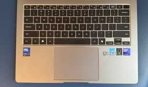 samsung galaxy book 5 pro closeup of keyboard from above
