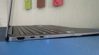samsung galaxy book 5 pro seen from the left edge