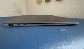 samsung galaxy book 5 pro seen from the left side with the lid closed