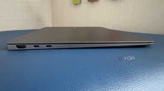 samsung galaxy book 5 pro seen from the left side with the lid closed