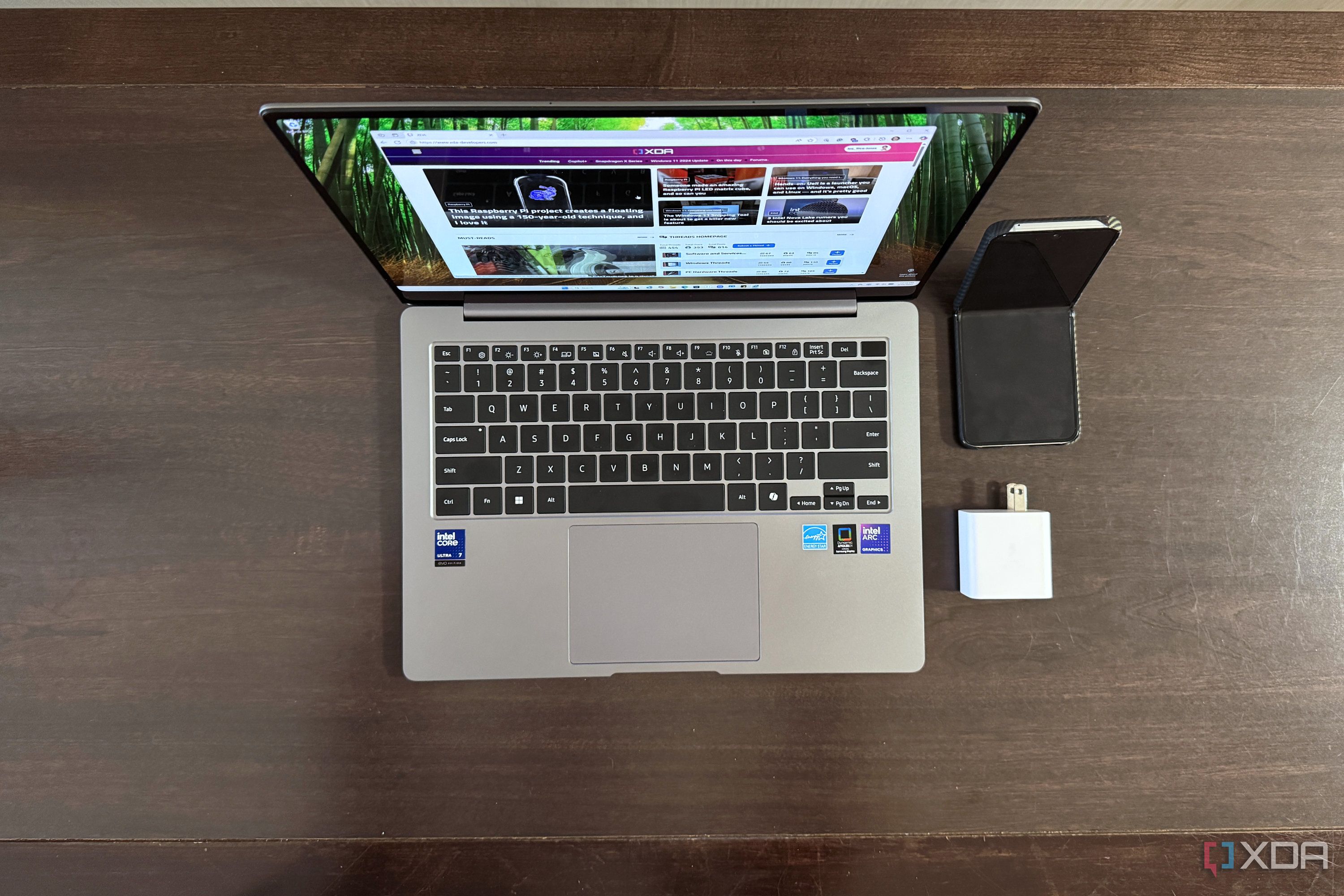 samsung galaxy book 5 pro seen from top down angle