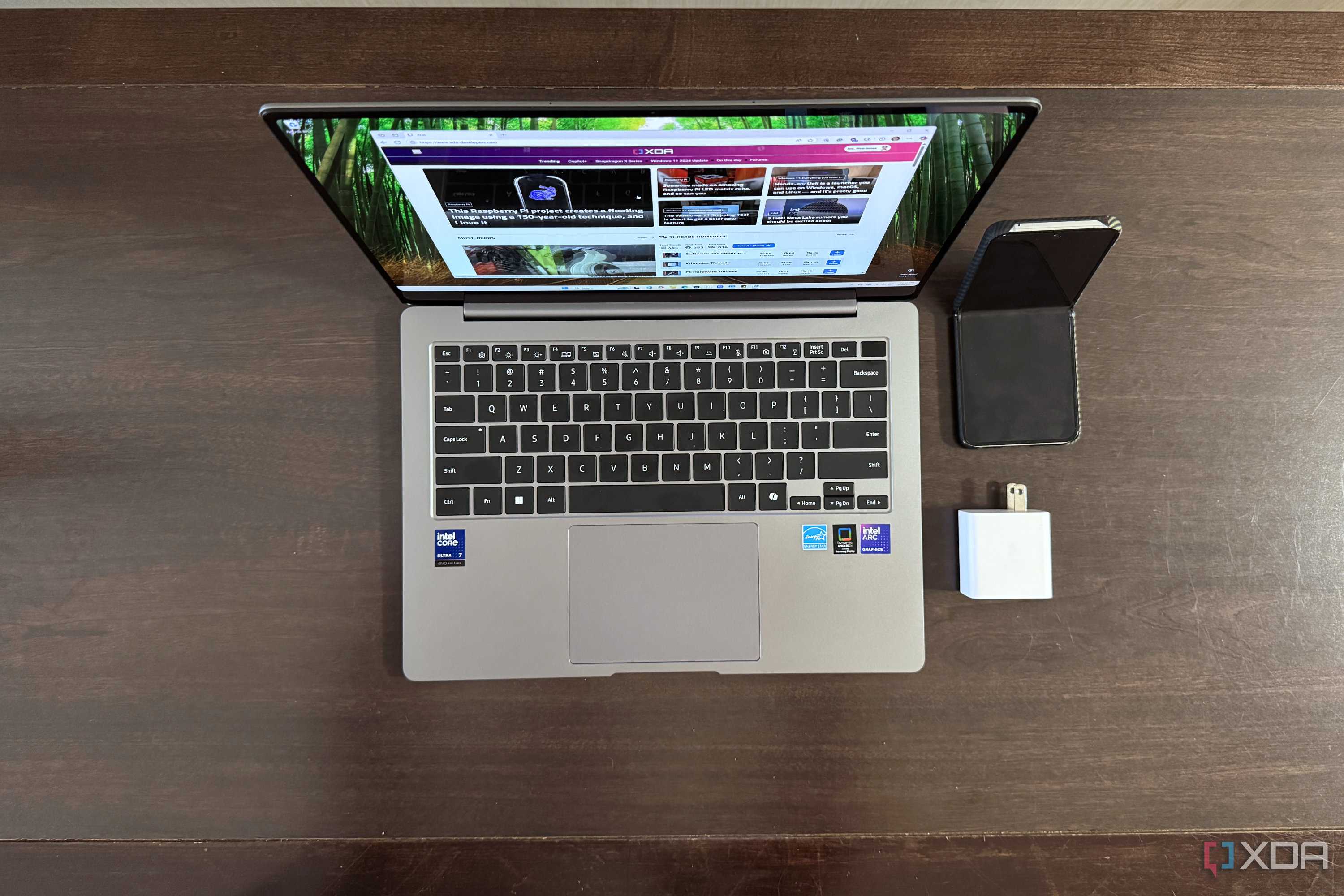 samsung galaxy book 5 pro seen from top down angle