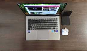 samsung galaxy book 5 pro seen from top down angle