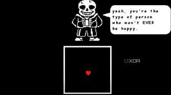 A screenshot from the game Undertale, showing Sans the Skeleton.