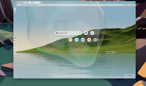 Screenshot of the home page in Opera Air