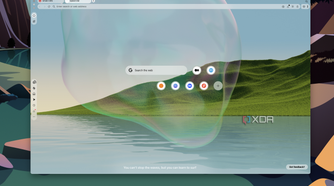 Screenshot of the home page in Opera Air