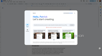 A screenshot of Google Doc's Gemini features.