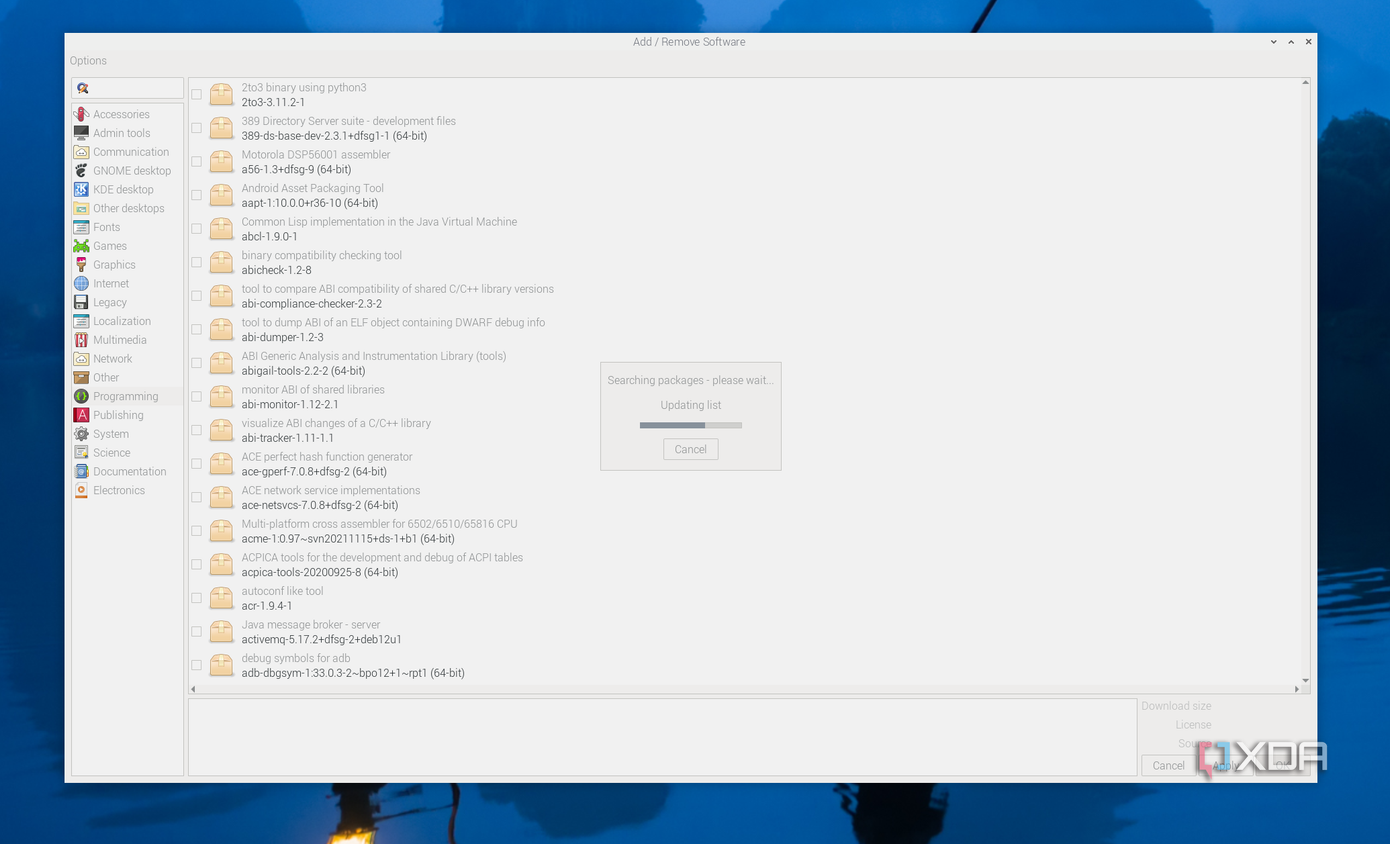Searching packages of apps in Add/Remove software