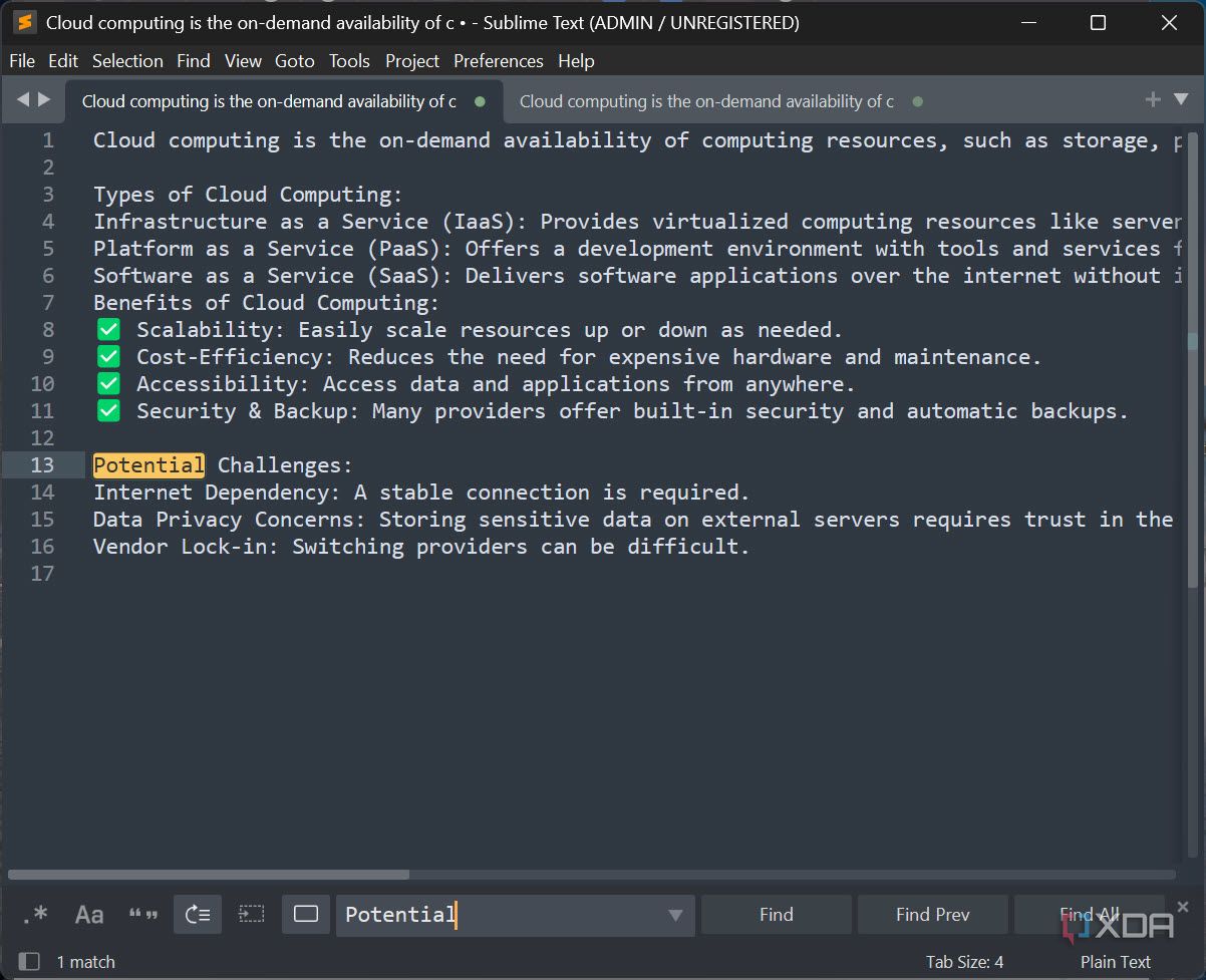 Searching withing the file Sublime Text