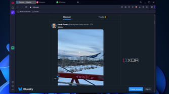 opera showing a secondary workspace with different tabs