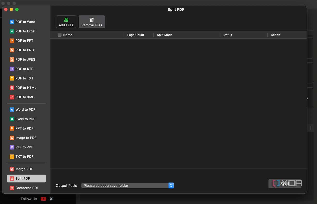Split PDF UI