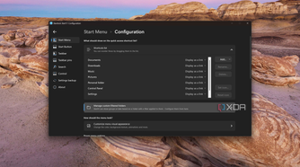 Screenshot of Start11 cusotmization options for the list of shortcuts shown on the right side of the Windows 7 style Start menu