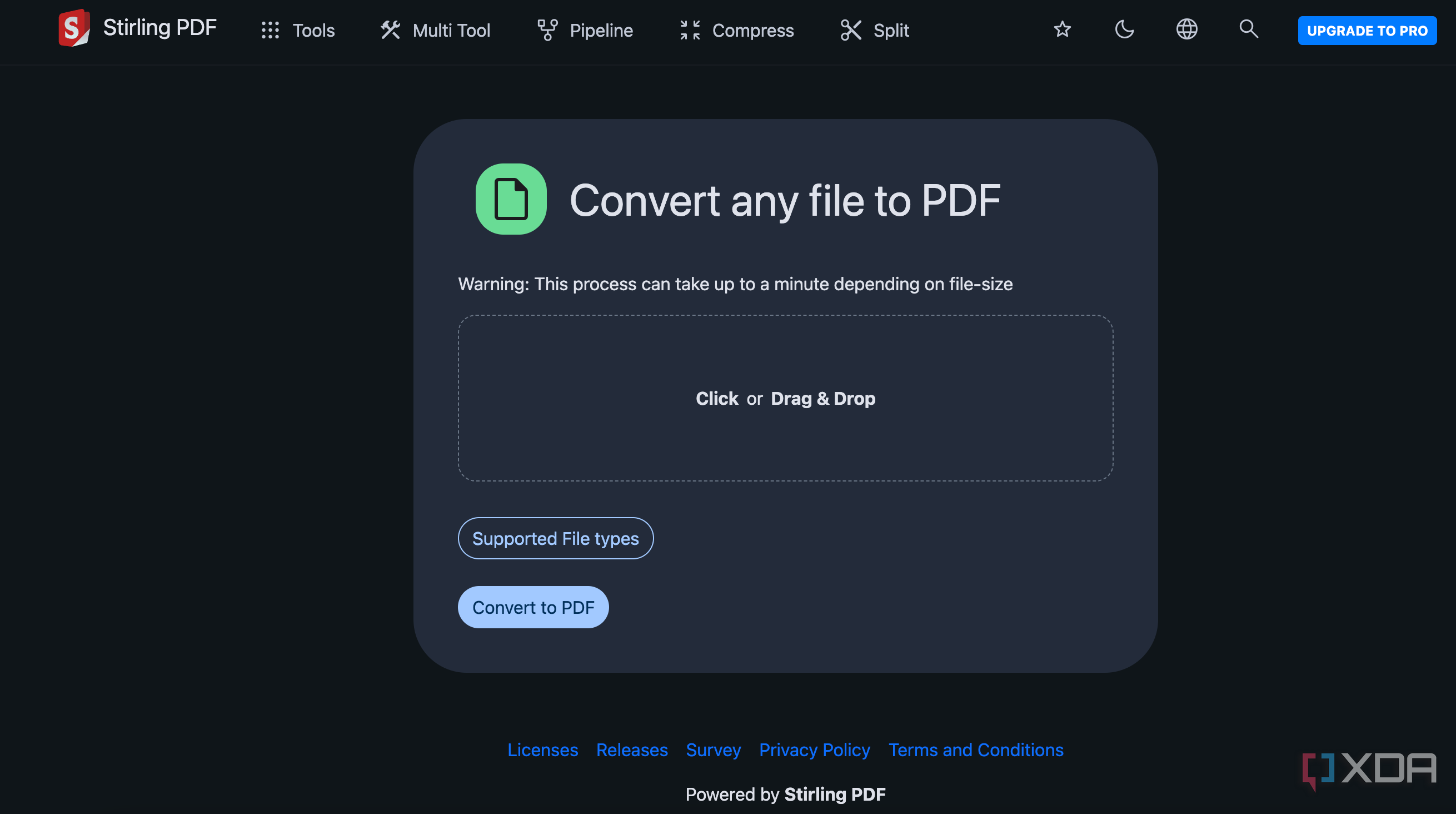 Stirling PDF file to PDF