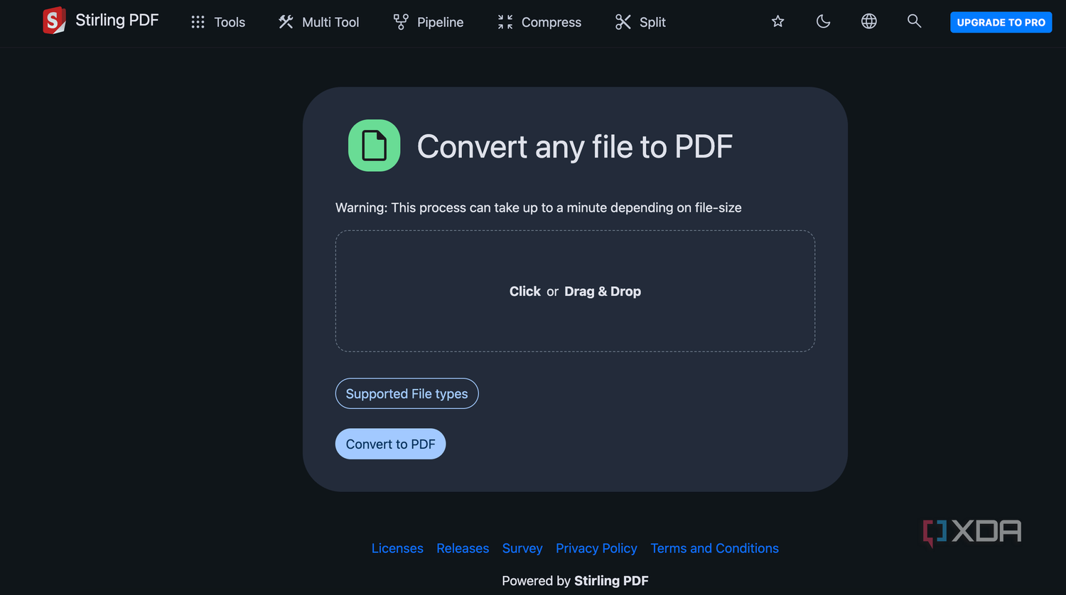Stirling PDF file to PDF