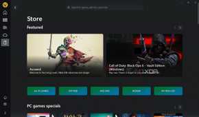 Xbox store app showcasing newly released games on Windows