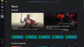 Xbox store app showcasing newly released games on Windows
