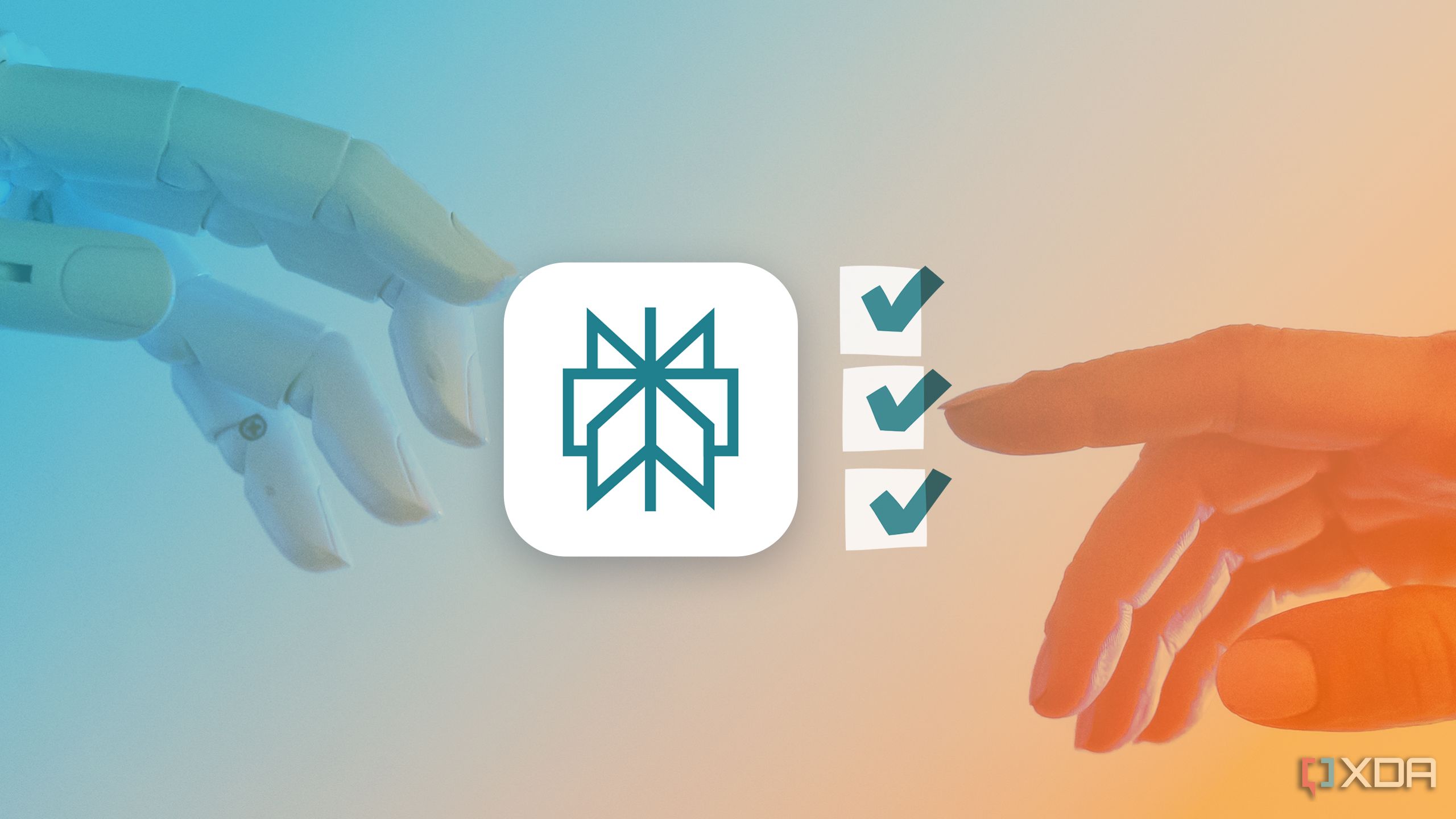 A hand reaching for the Perplexity logo. 