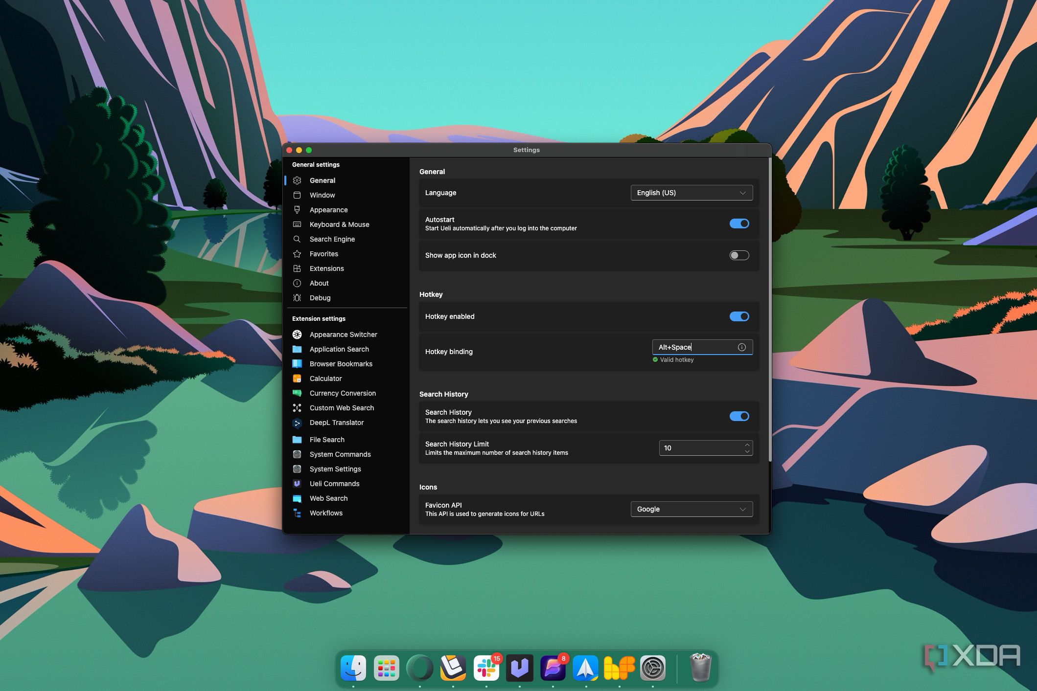 Ueli settingsd macOS