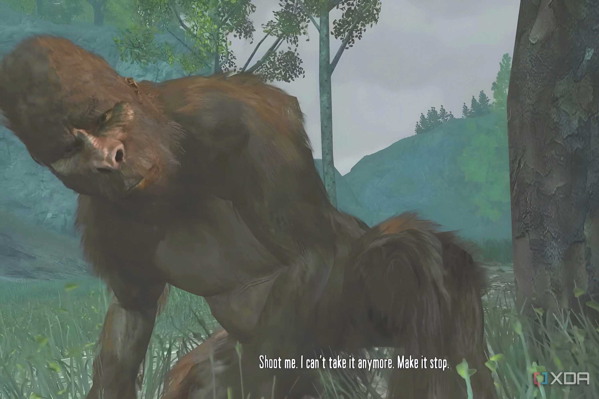 A screenshot from Red Dead Redemption Undead Nightmare, showing a sasquatch.