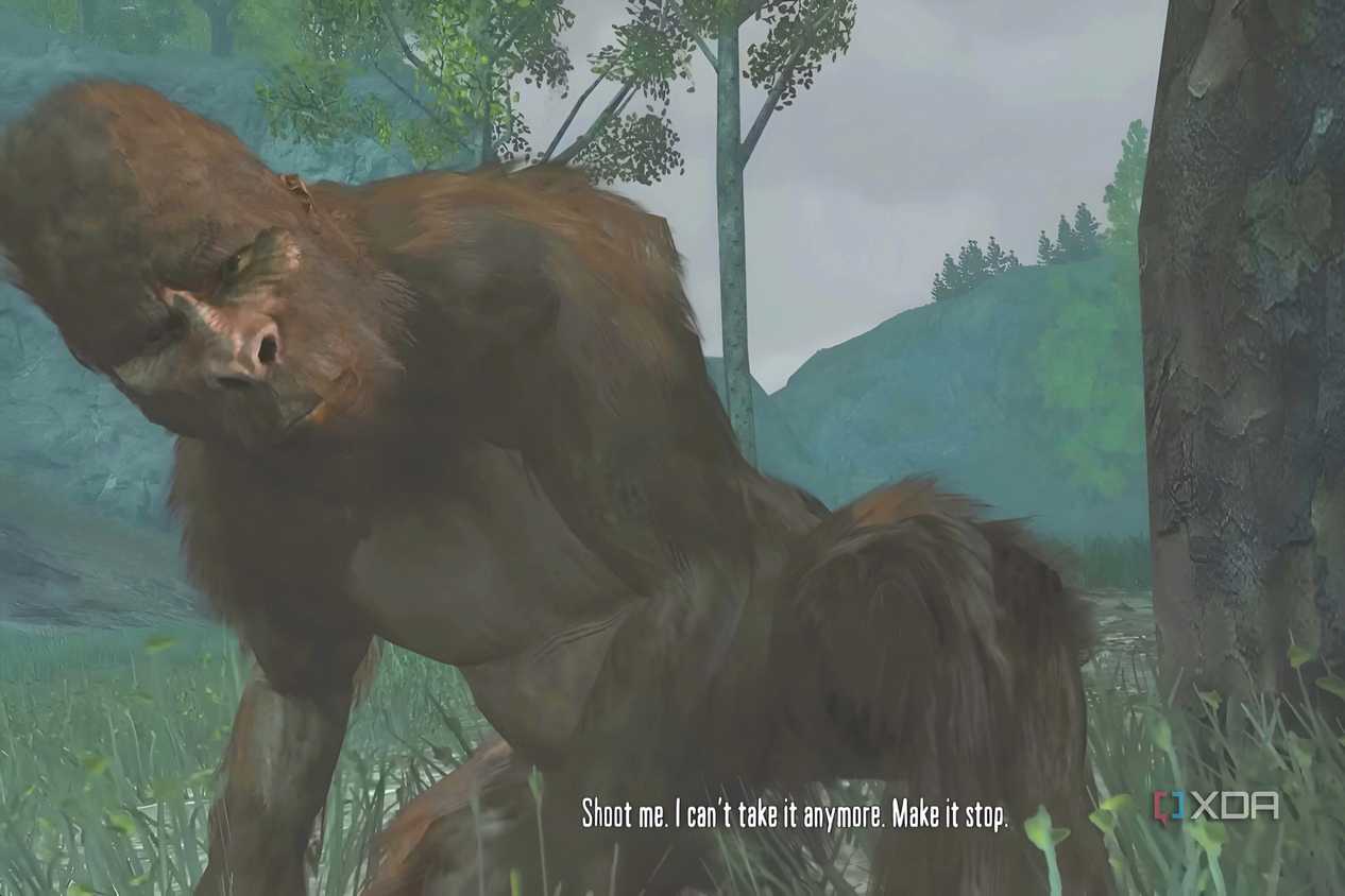 A screenshot from Red Dead Redemption Undead Nightmare, showing a sasquatch.